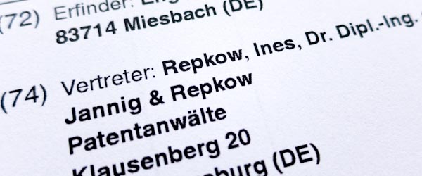Image on Patent Attorney Repkow page of JANNIG & REPKOW - German and European Patent Attorneys